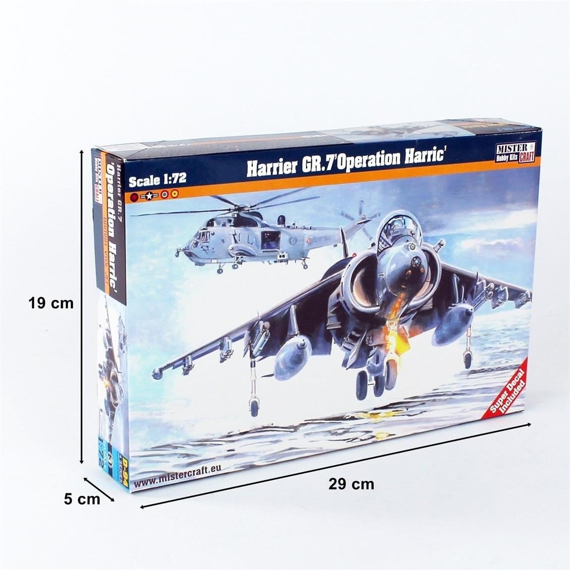 Mistercraft D094 1/72 Harrier GR.7 (Operation Harric) Savaş Uçağı Plastik Model Kiti