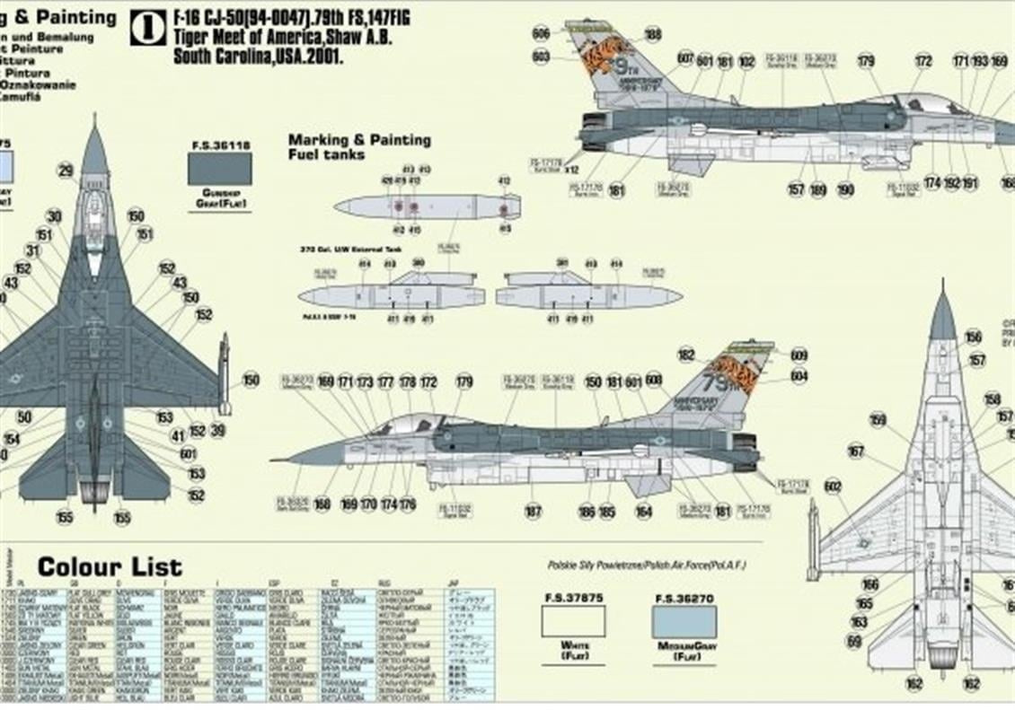Mistercraft D106 1/72 F-16CJ-50 (79.Yıl 1918-97) Savaş Uçağı Plastik Model Kiti