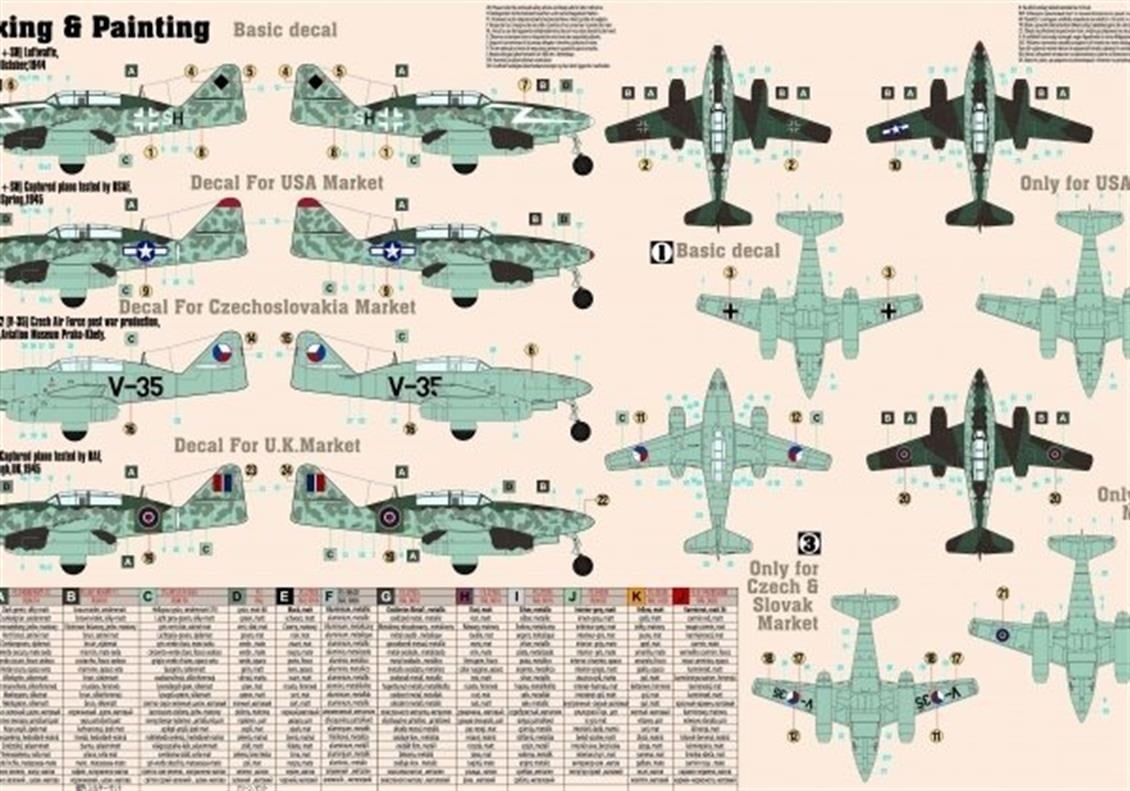 Mistercraft D215 1/72 Me-262B-1a (Çift Koltuk) Savaş Uçağı Plastik Model Kiti