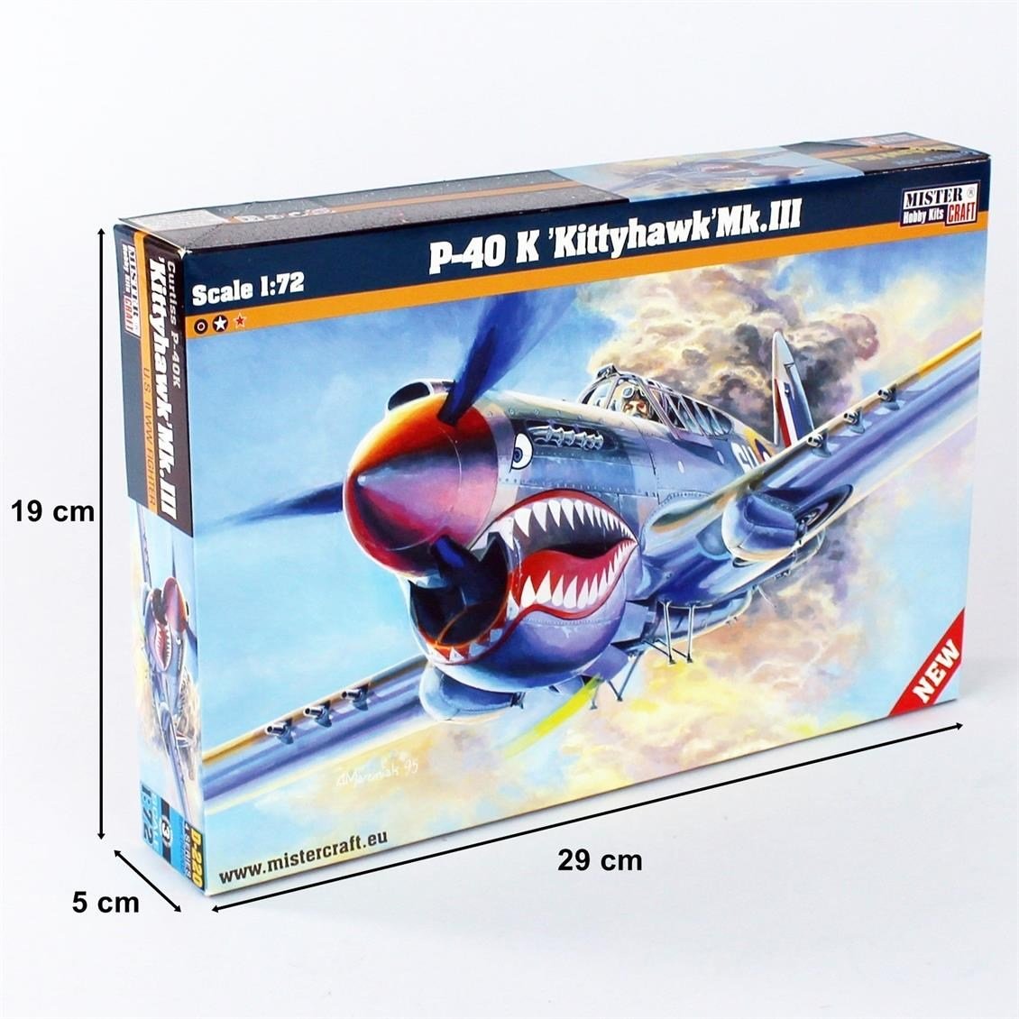 Mistercraft D220 1/72 P-40 K Kittyhawk Mk.III Savaş Uçağı Plastik Model Kiti