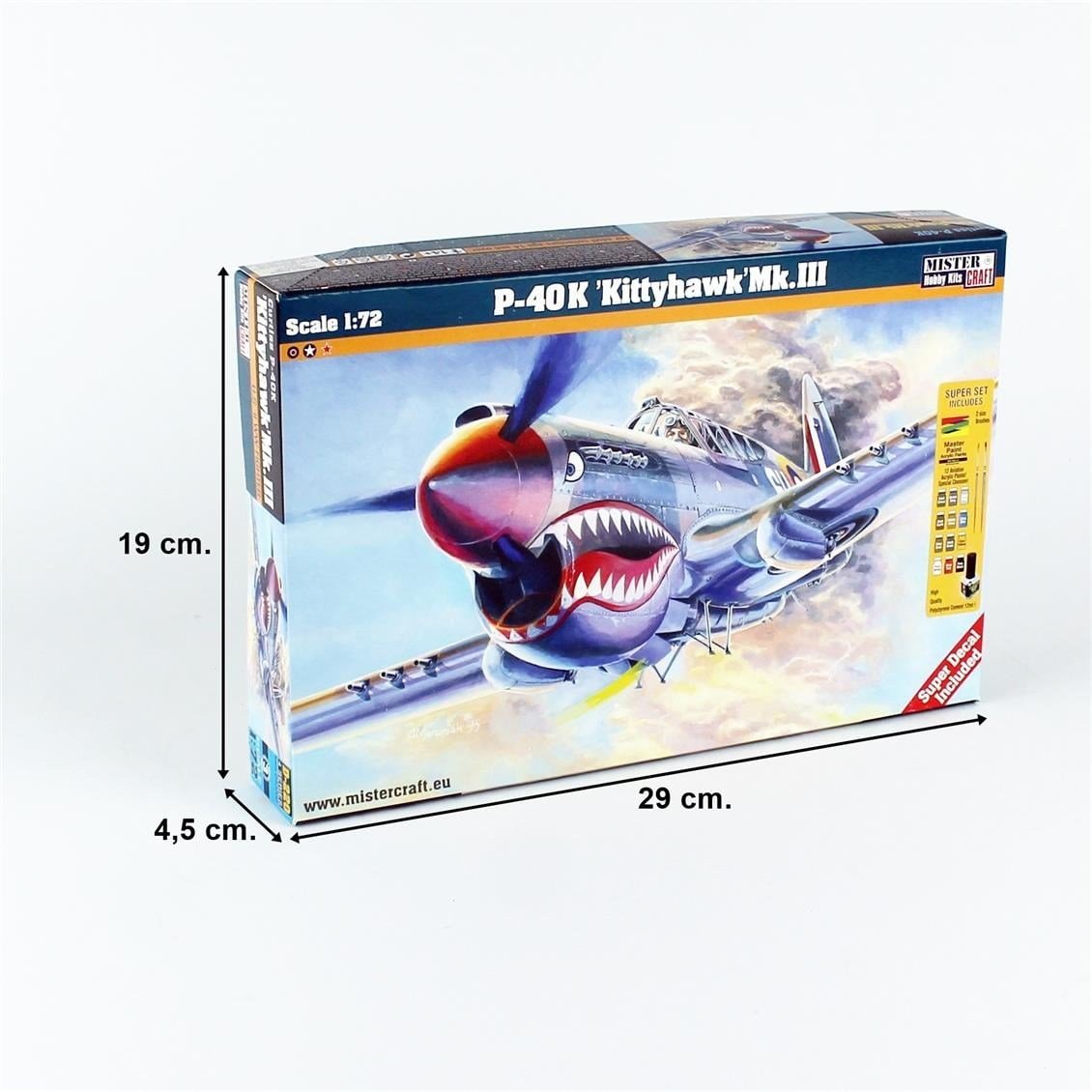 Mistercraft D220ST 1/72 P-40 K Kittyhawk Mk.III Savaş Uçağı Plastik Model Kiti