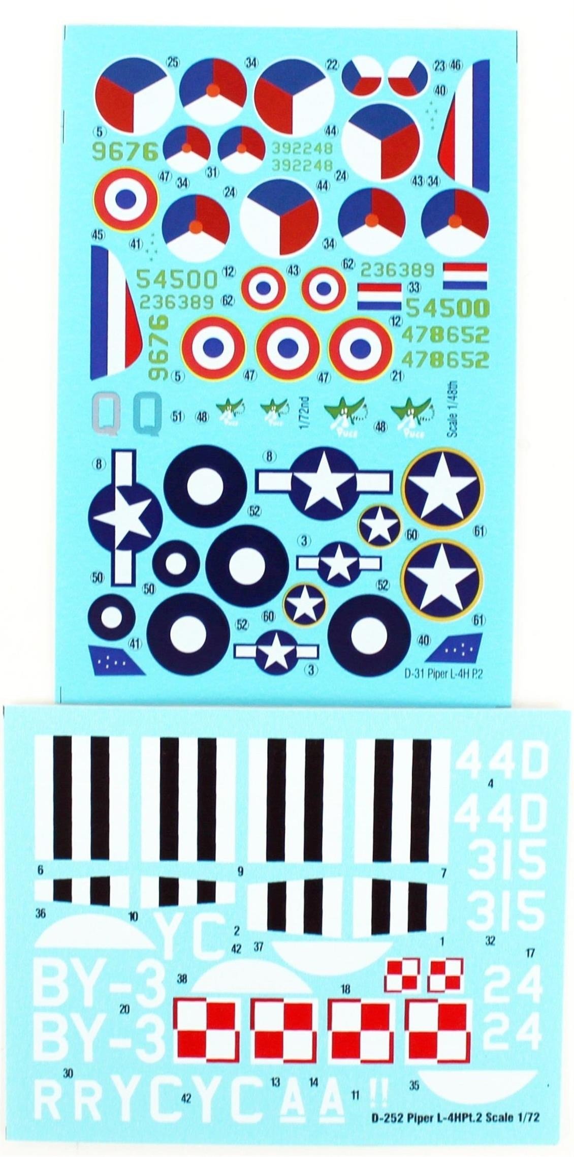 Mistercraft D253 1/72 Piper L-4H Cub Askeri Uçak Plastik Model Kiti
