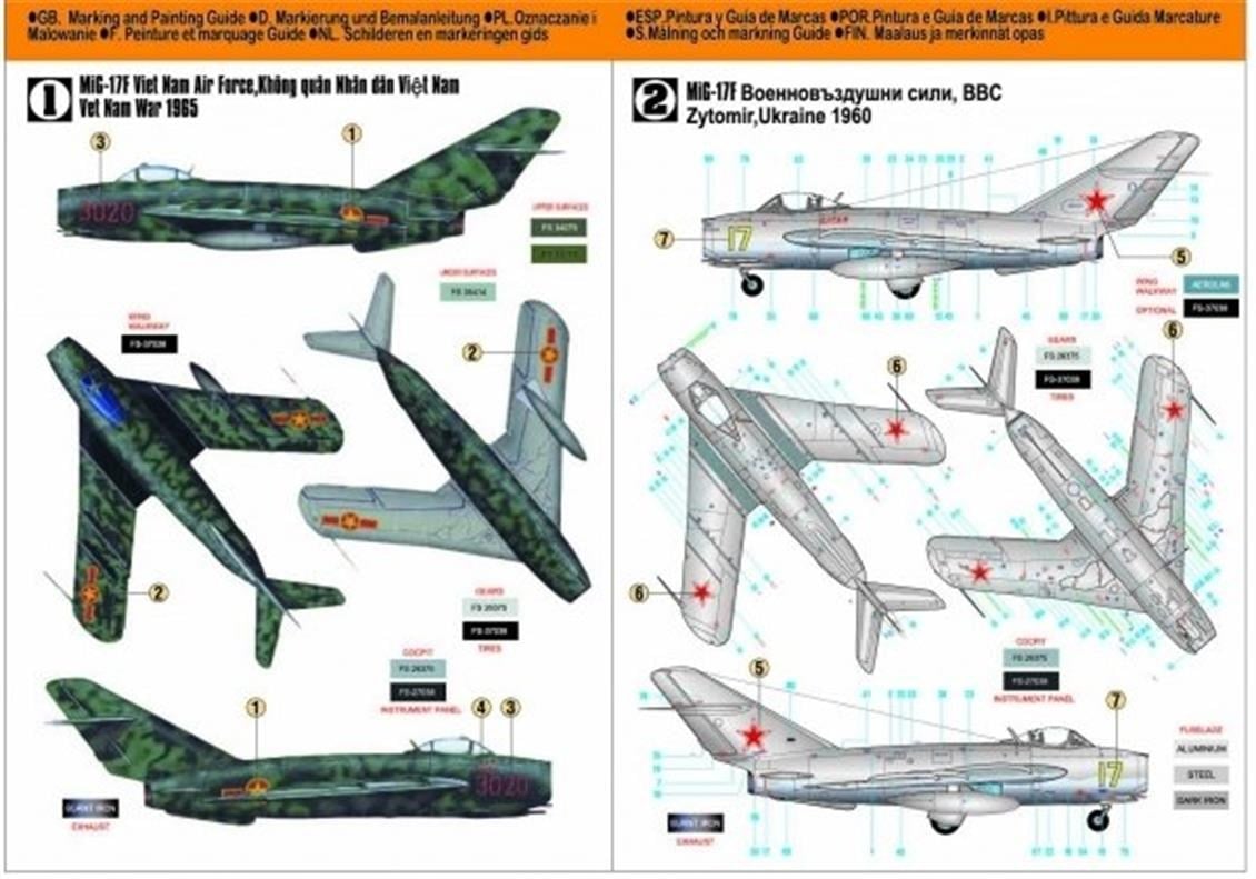 Mistercraft F002 1/48 Mig-17F Fresco Savaş Uçağı Plastik Model Kiti