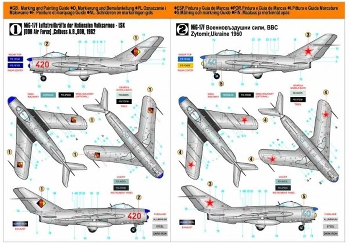 Mistercraft F003 1/48  Mig-17PF Radar Fresco Savaş Uçağı Plastik Model Kiti