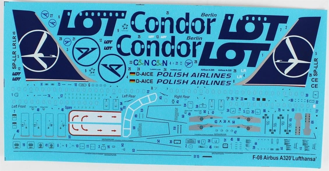 Mistercraft F016 1/125 A-320 Polish Airlines (LOT) Yolcu Uçağı Plastik Model Kiti