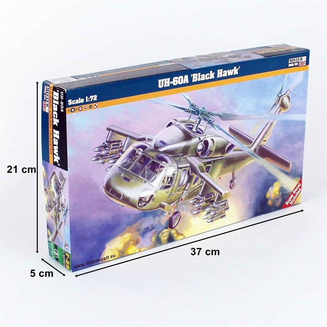 Mistercraft F022 1/72 UH-60 A Black Hawk Askeri Helikopter Plastik Model Kiti