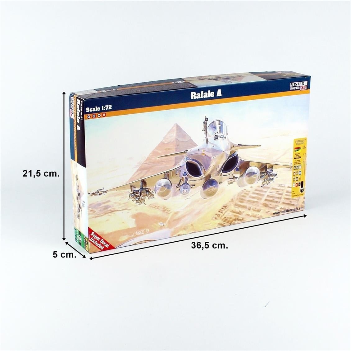 Mistercraft F076ST 1/72 Rafale A Savaş Uçağı Plastik Model Kiti, (12xBoya,2xFırça,Yapıştırıcılı Başlangıç Seti)