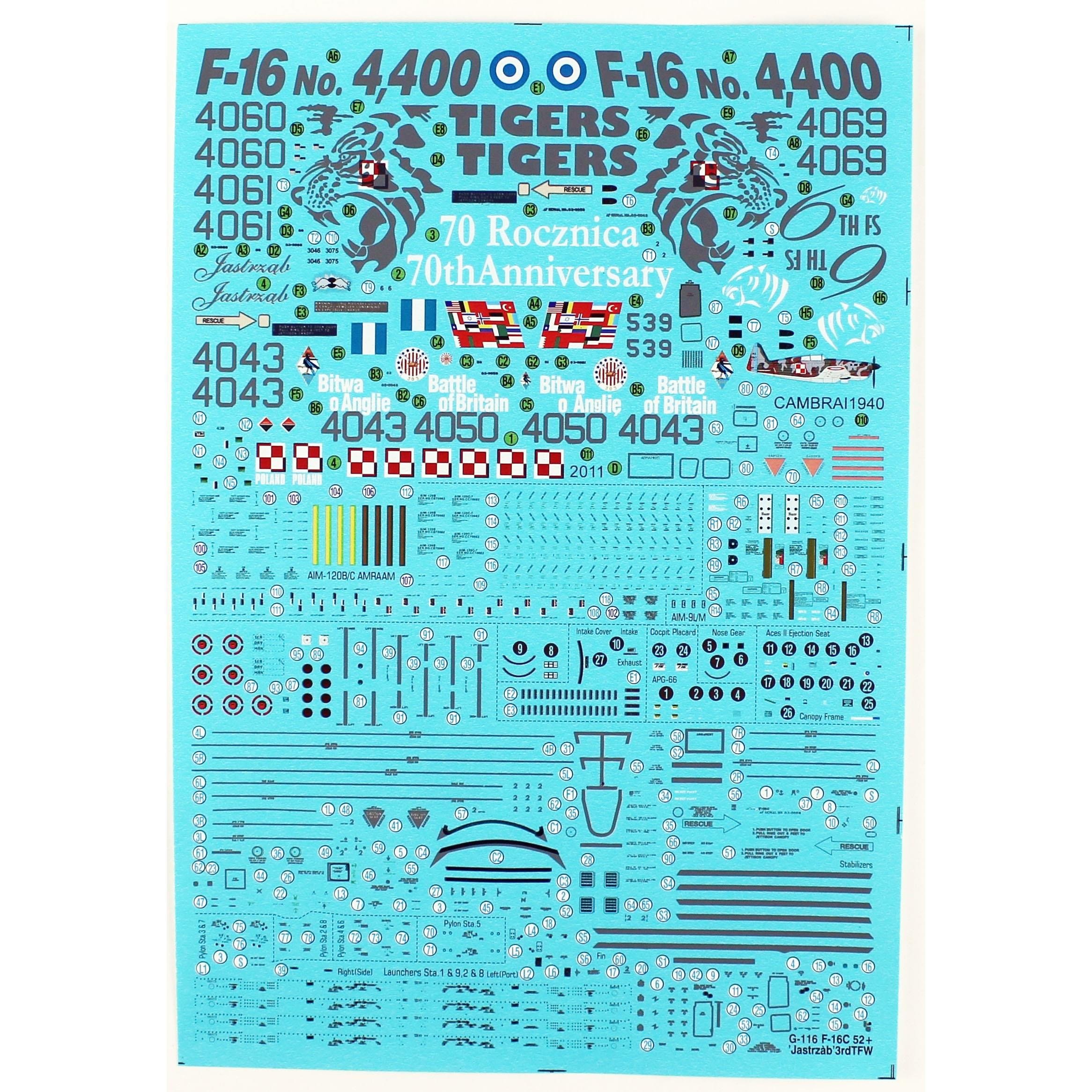 Mistercraft G116 1/48 F-16C Block 52 + Jastrzab (Hawk) Savaş Uçağı Plastik Model Kiti
