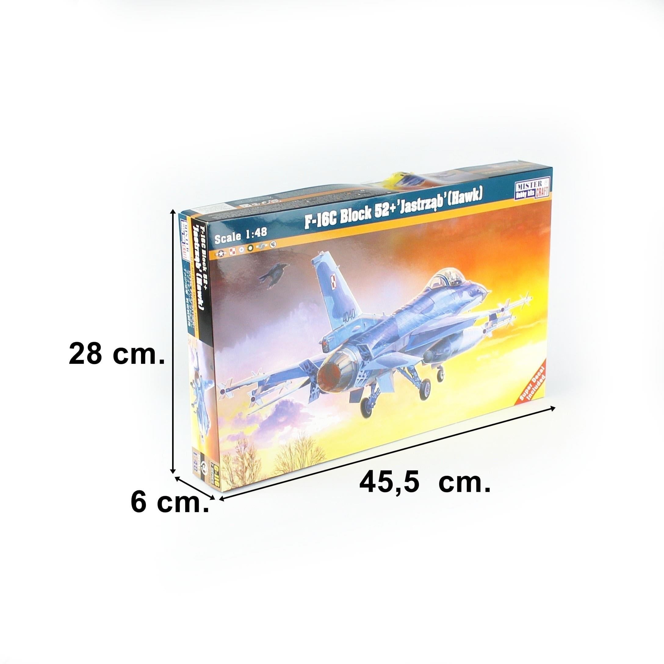 Mistercraft G116 1/48 F-16C Block 52 + Jastrzab (Hawk) Savaş Uçağı Plastik Model Kiti