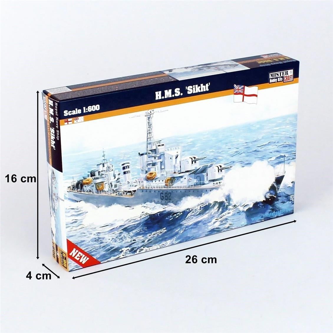 Mistercraft S095 1/600 HMS (Sikht) Zırhlı Gemi Plastik Model Kiti