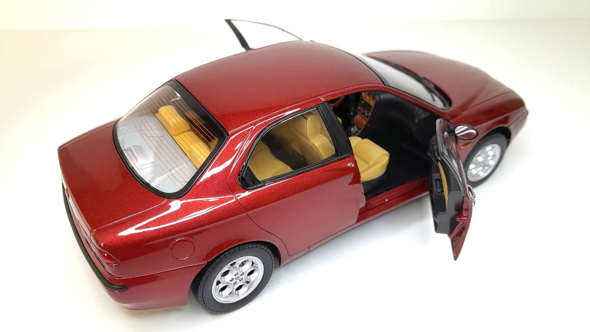 Mitica 968 1/18 Ölçek, Alfa Romeo 156 2.5V6 24V 1997, Rosso Proteo Metallic, Sergilemeye Hazır Metal Araba Modeli