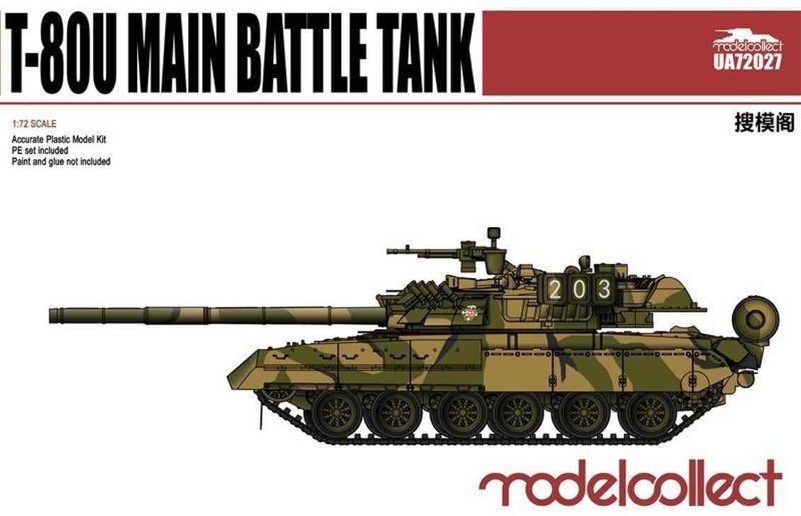 Model Collect UA72027 1/72 Ölçek, T-80U Main Battle Tank