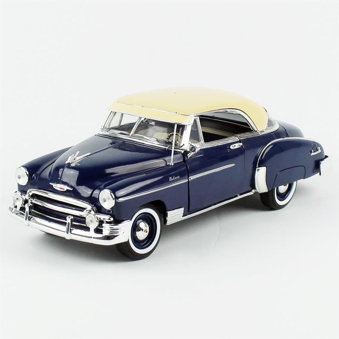Motormax 73111 1/18 Ölçek, 1950 chevrolet bel air, Koyu Mavi, Sergilemeye Hazır Metal Araba Modeli