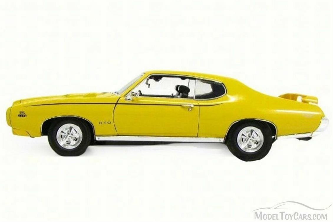 Motormax 73133 1/18 Ölçek, 1969 Pontiac GTO Judge, Sarı, Sergilemeye Hazır Metal Araba Modeli
