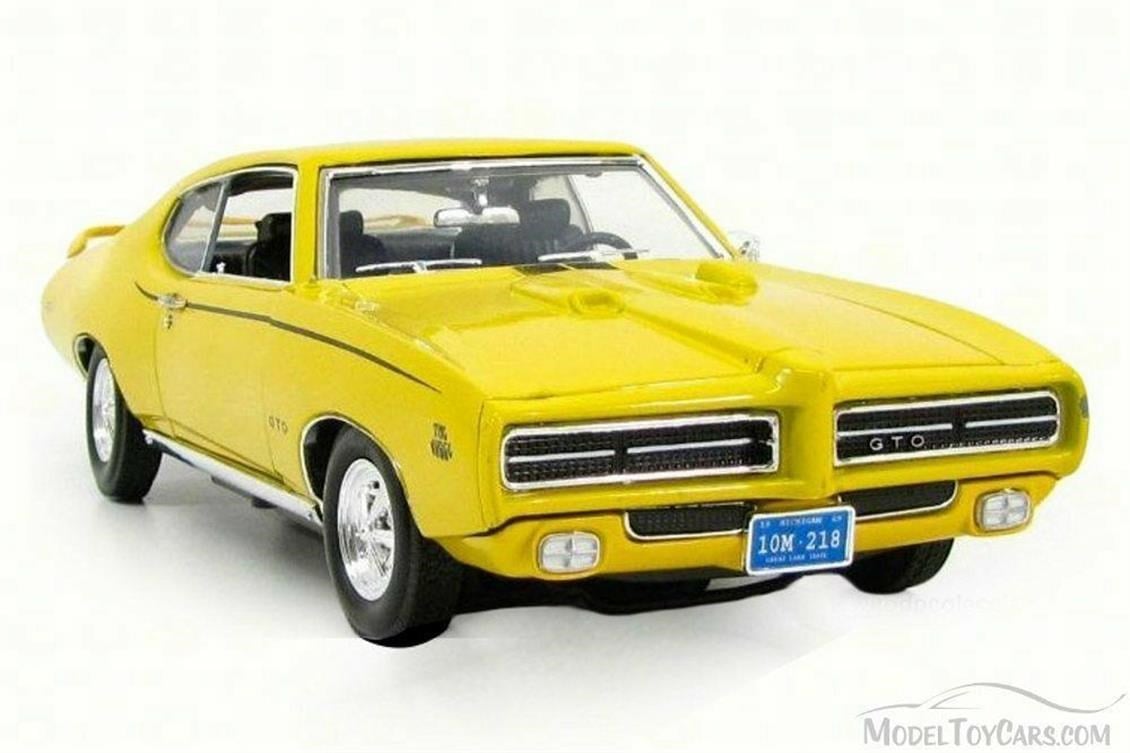 Motormax 73133 1/18 Ölçek, 1969 Pontiac GTO Judge, Sarı, Sergilemeye Hazır Metal Araba Modeli