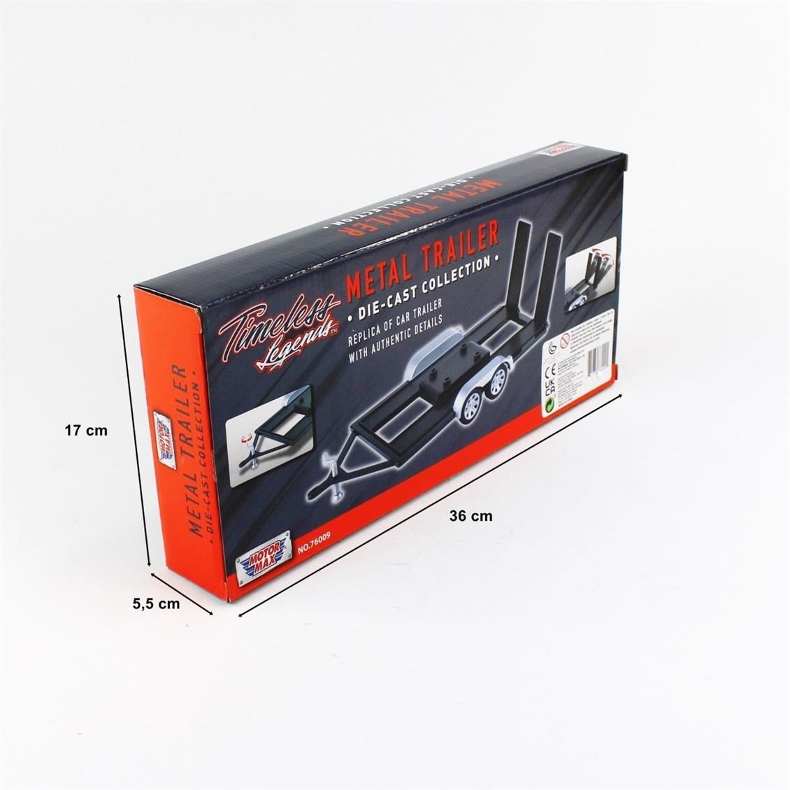 Motormax 76009 1/18 Ölçek, Araç Taşıma Dorsesi, Sergilemeye Hazır Metal Treyler Dorsesi Modeli