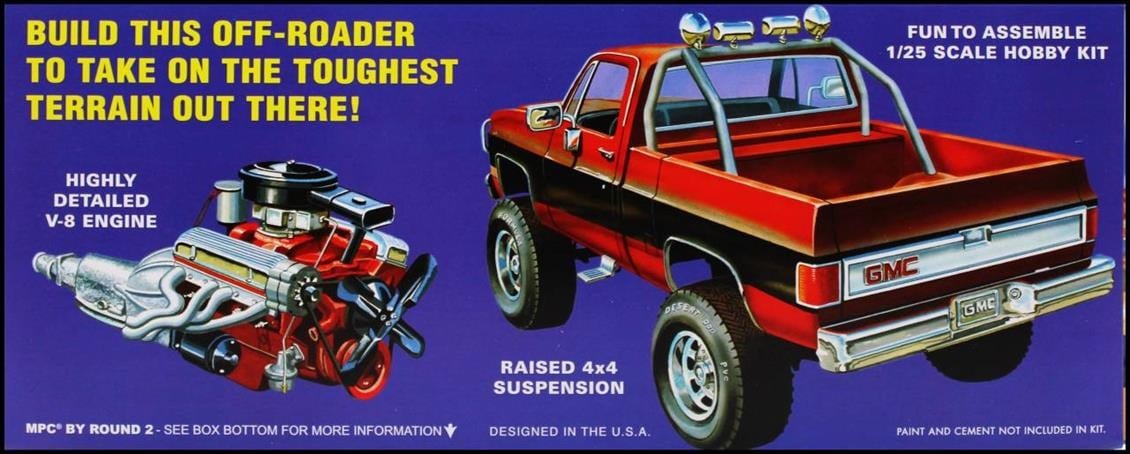 MPC 847 1/25 Ölçek, 1984 GMC Pickup (White) Kamyonet, Plastik Model kiti