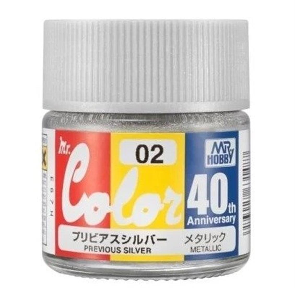 Mr.Hobby AVC-02 10 ml. Previous Silver, 40.Yıl Mr.Color Serisi Model Boyası