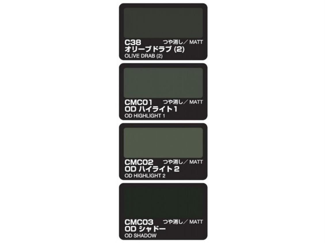 Mr.Hobby CS-581 3x10 ml. Color Modulation Set Ver. Olive Drab, Mr.Color Serisi Model Boyası Seti