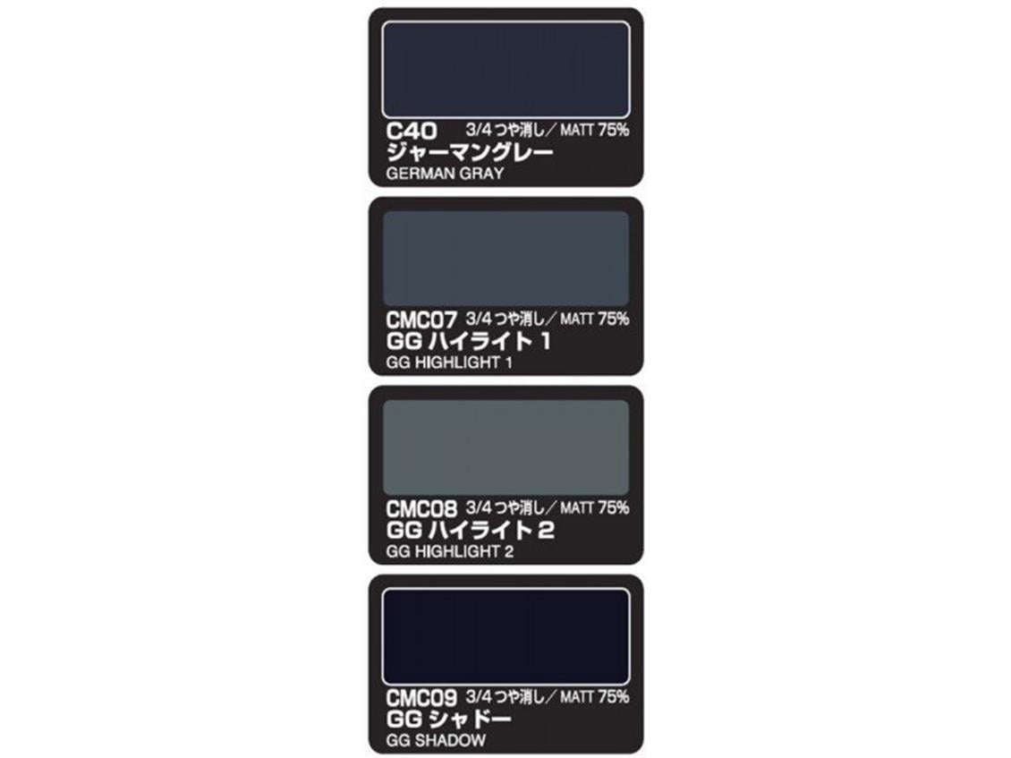 Mr.Hobby CS-583 3x10 ml. Color Modulation Set Ver. German Grey, Mr.Color Serisi Model Boyası Seti