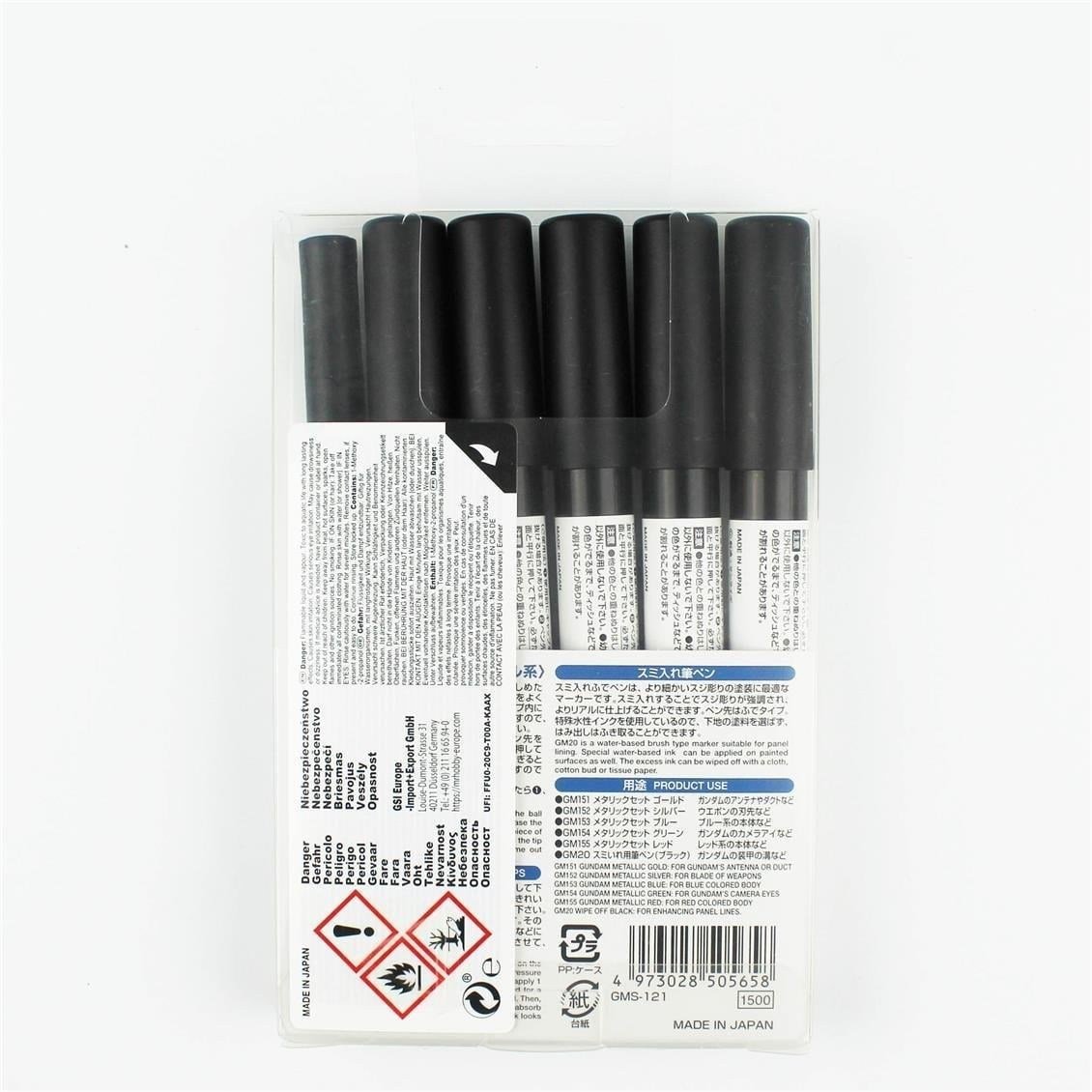 Mr.Hobby GMS-121 Gundam Marker Metallic Set.1, 6 Adet