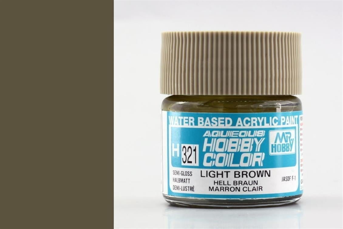 Mr.Hobby H-321 10 ml. Semi Gloss Light Brown, Aqueous Serisi Model Boyası