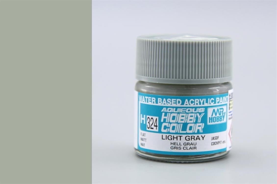 Mr.Hobby H-324 10 ml. Flat Light Grey, Aqueous Serisi Model Boyası