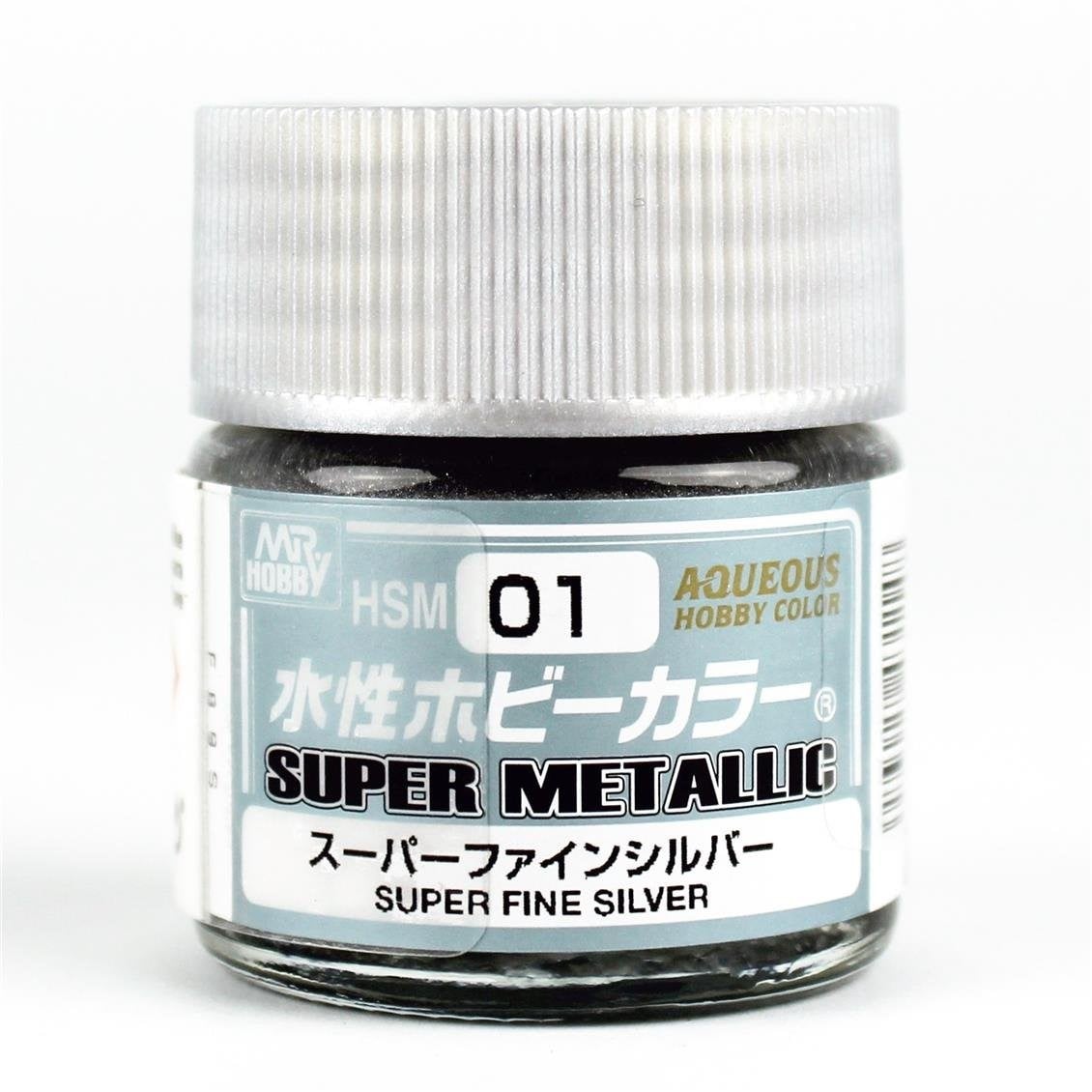 Mr.Hobby HSM-01 10 ml. Superfine Silver, Super Metallic Colors, Aqueous Serisi Model Boyası