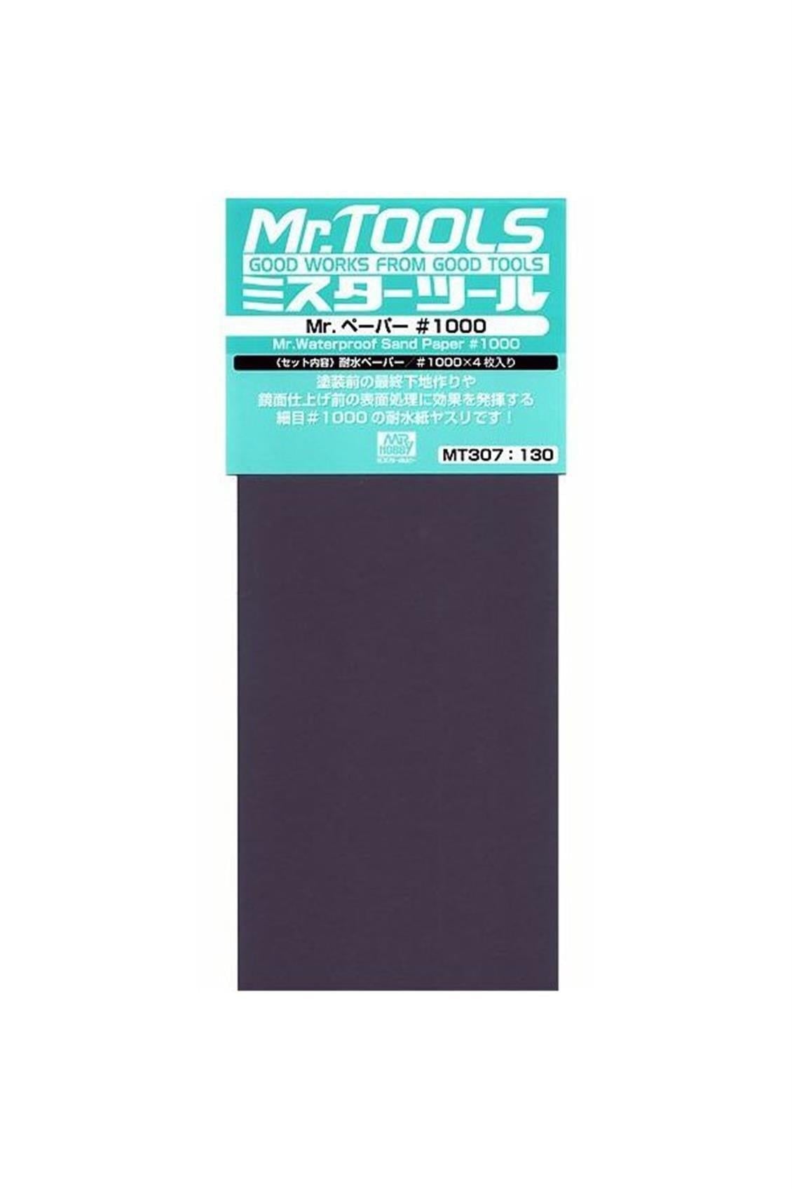 Mr.Hobby MT-307 Su Geçirmez, Kum Zımparası, No.1000, 9,5x23 cm. 4 Adet