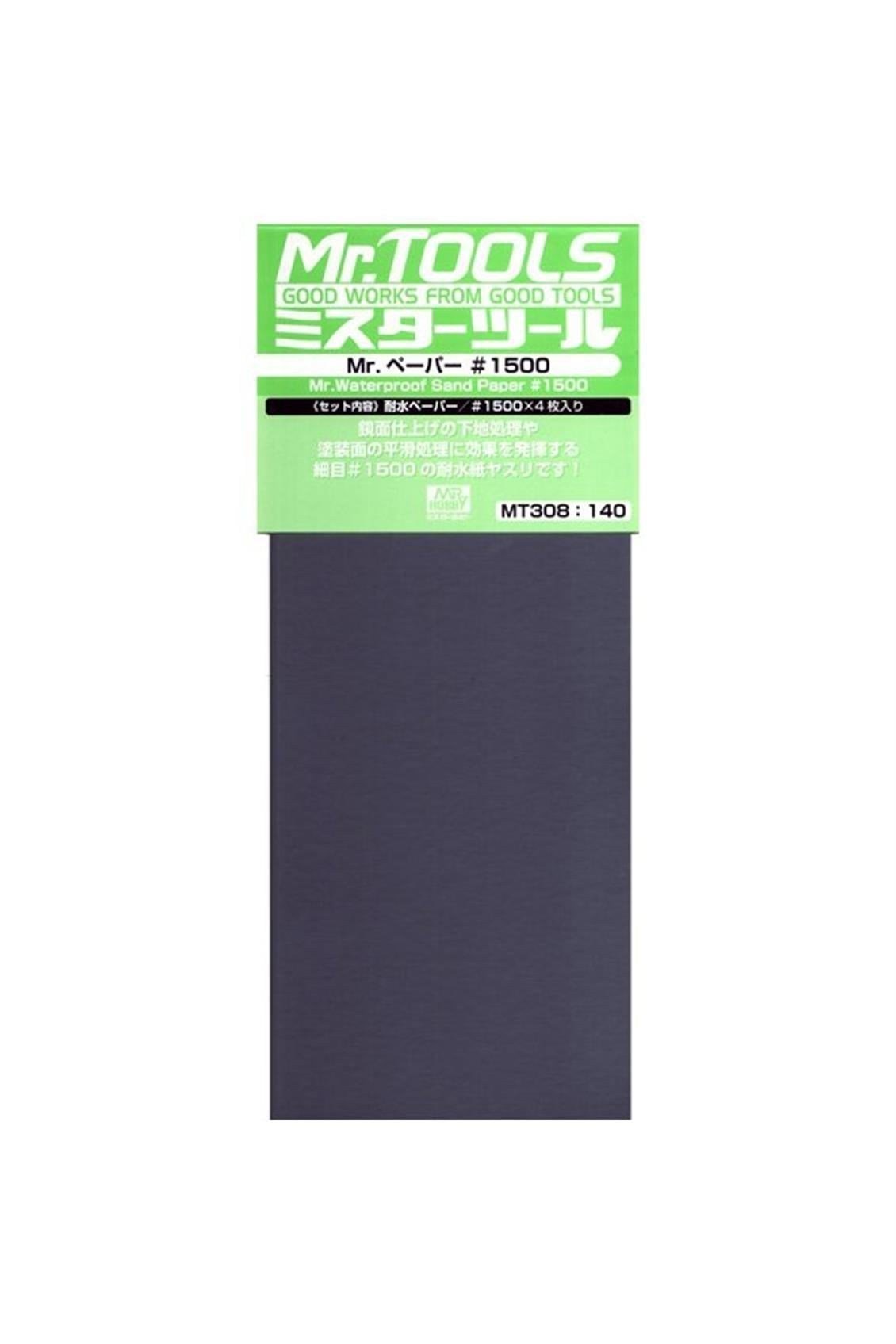 Mr.Hobby MT-308 Su Geçirmez, Kum Zımparası, No.1500, 9,5x23 cm. 4 Adet