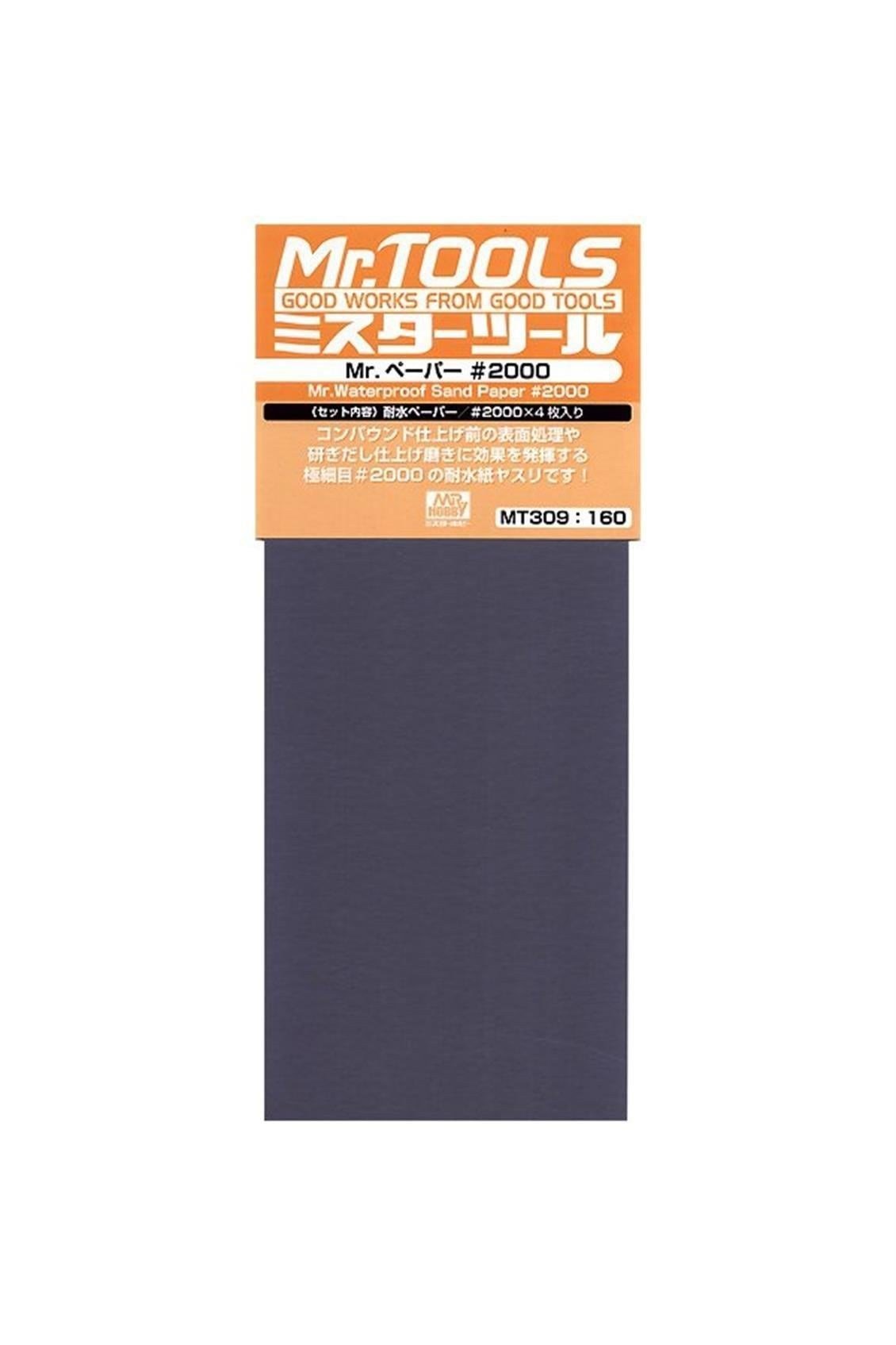 Mr.Hobby MT-309 Su Geçirmez, Kum Zımparası, No.2000, 9,5x23 cm. 4 Adet