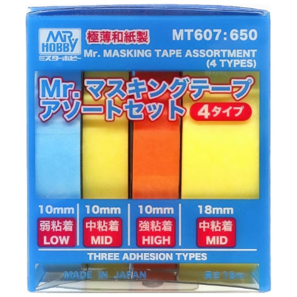 Mr.Hobby MT607 Karışık Maskeleme Bantları (MT602,MT603,MT604,MT605), 4x18 Metre