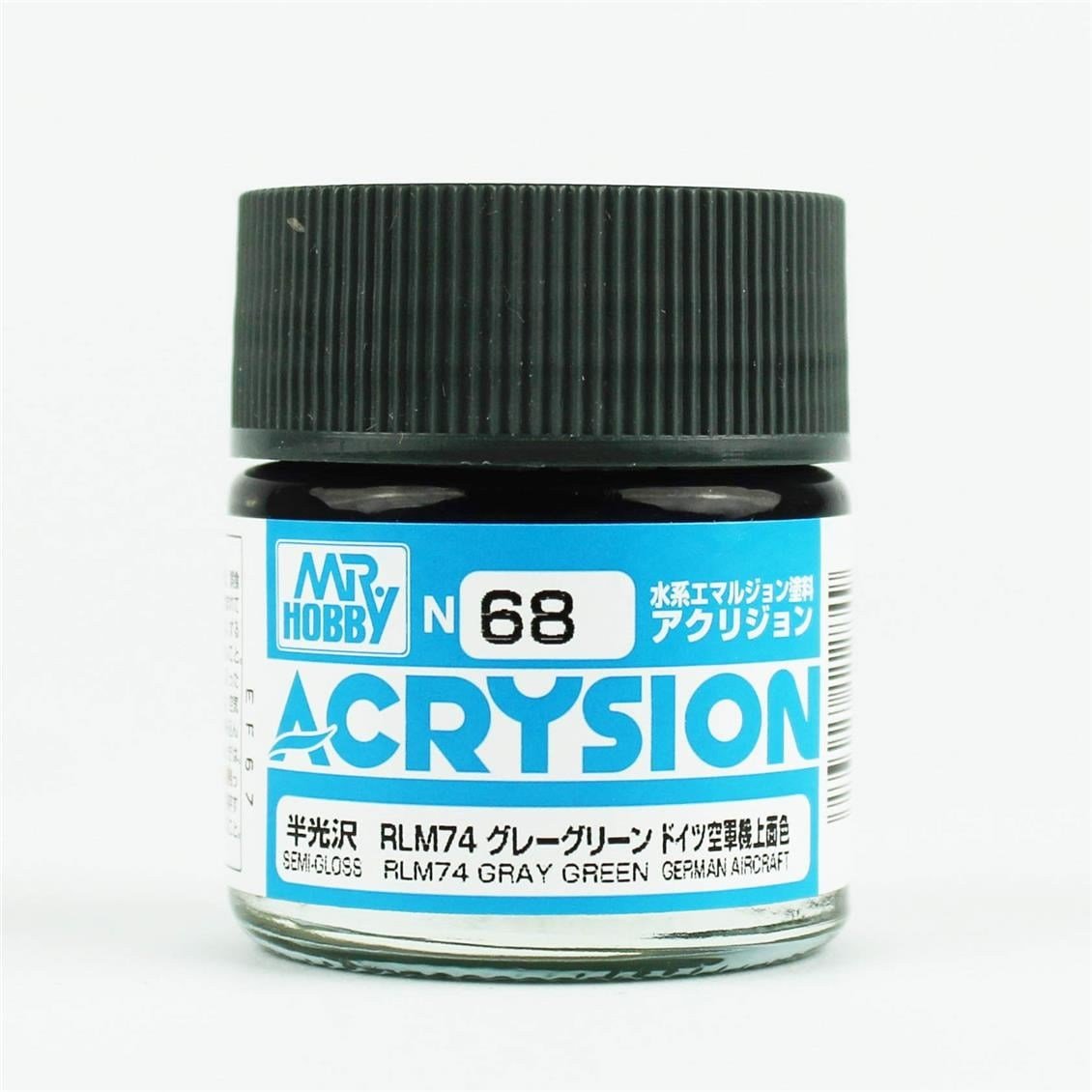 Mr.Hobby N-068 10 ml. RLM74 Gray Green, Acrysion Serisi Model Boyası