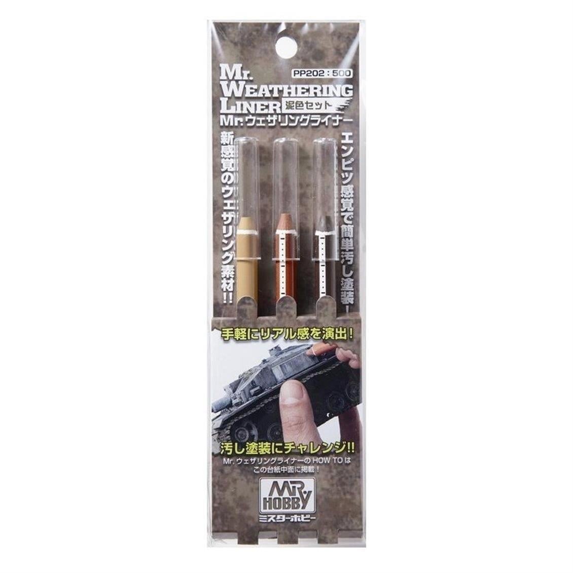 Mr.Hobby PP-202 Çamur Görüntüsü için Eskitme Kalem Seti, 3 Adet