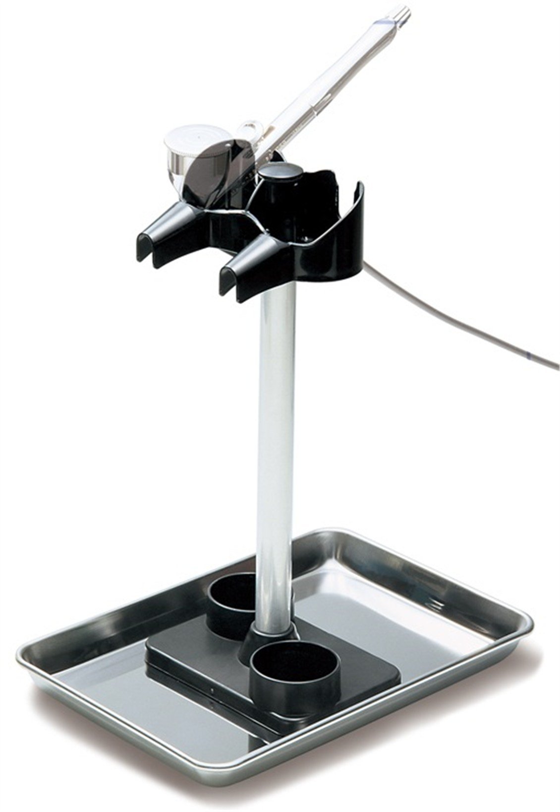 Mr.Hobby PS-230 Manyetik Tabanlı Airbrush Standı ve Metal Tepsi Seti, 136x196 mm.
