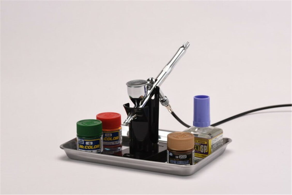 Mr.Hobby PS-231 Airbrush Standı ve Metal Tepsi Seti, 136x196 mm.