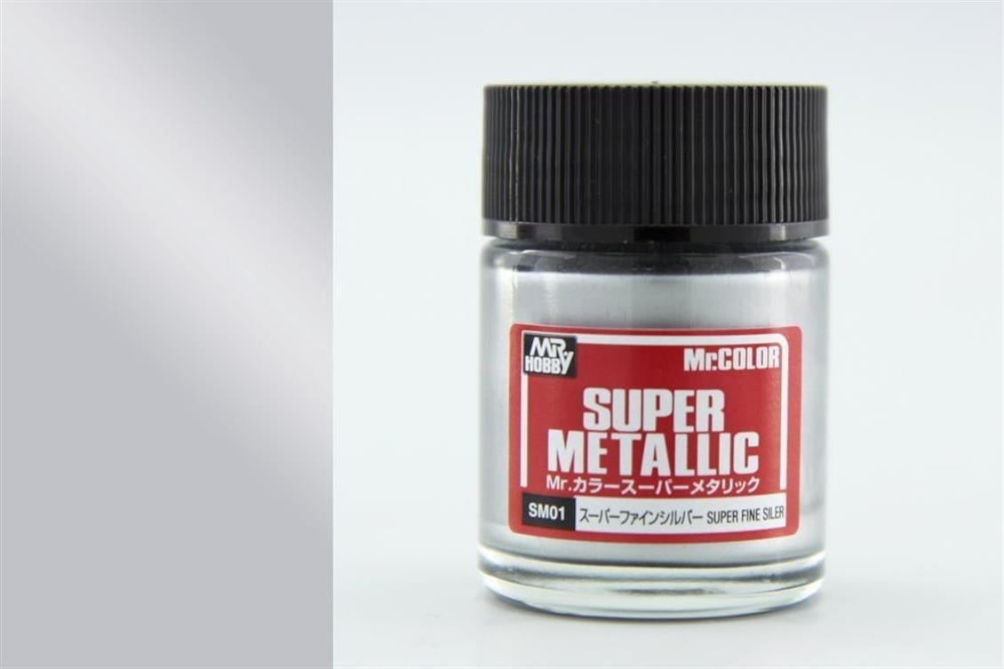 Mr.Hobby SM-01 18 ml. Super Chrome, Metallic Colors-II Serisi Model Boyası