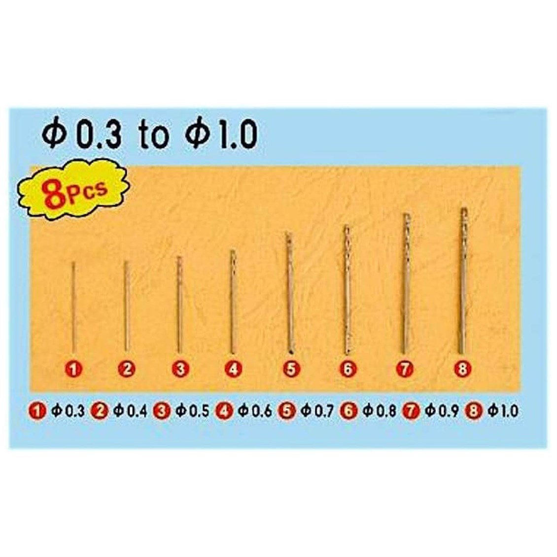 MST 09954 Matkap Ucları Seti No.1, 8 Adet (0.3,0.4,0.5,0.6,0.7,0.8,0.9,1.0)