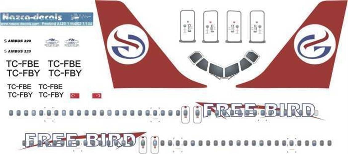 Nazca Decals Frb001 1/144 Ölçek, Freebird Decal-Old Scheme