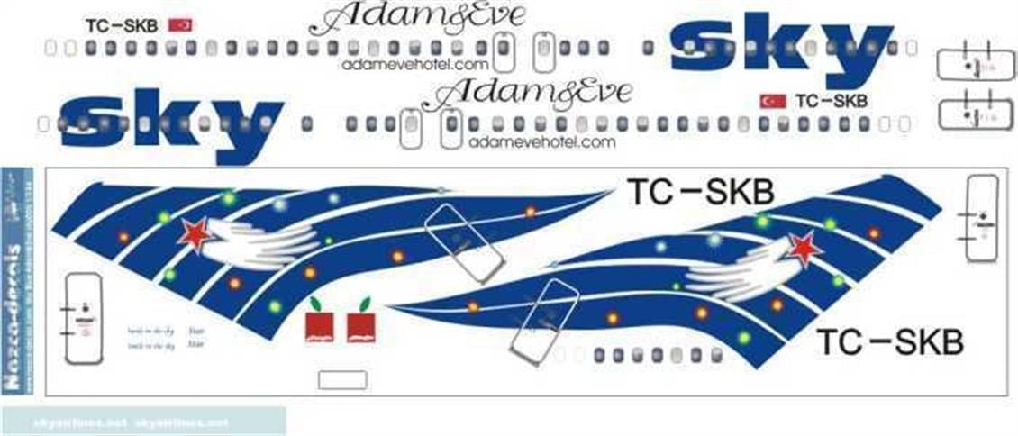Nazca Decals Sky005 1/144 Ölçek, Sky B737-400 Blue
