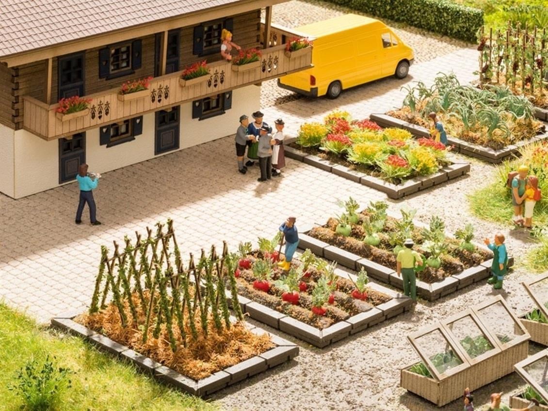 Noch 13214 Sebze Bahçesi Kenar Bariyerleri, 6.5x4 cm., 2 Set, Plastik Model Kiti