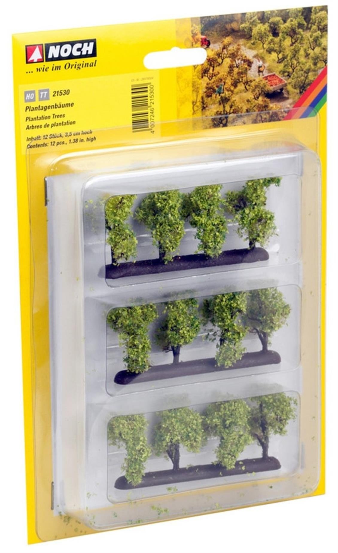 Noch 21530 Plantasyon Ağaçları, 12 Adet, 3,5 cm. Diorama Malzemesi