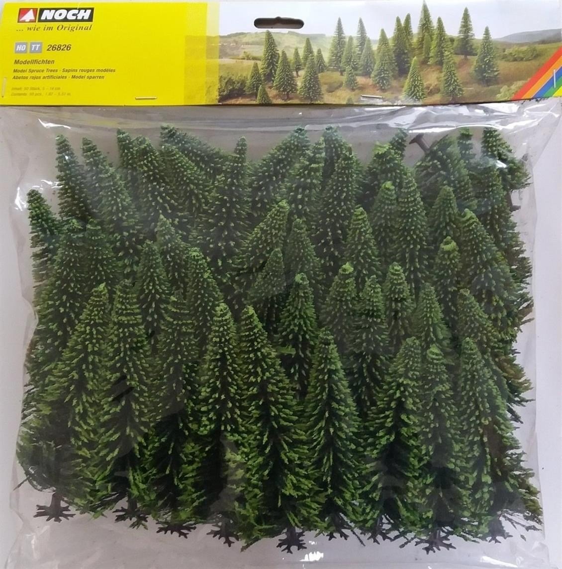 Noch 26826 Ladin Ağaçları, 50 Adet, 5-14 cm. Diorama Malzemesi