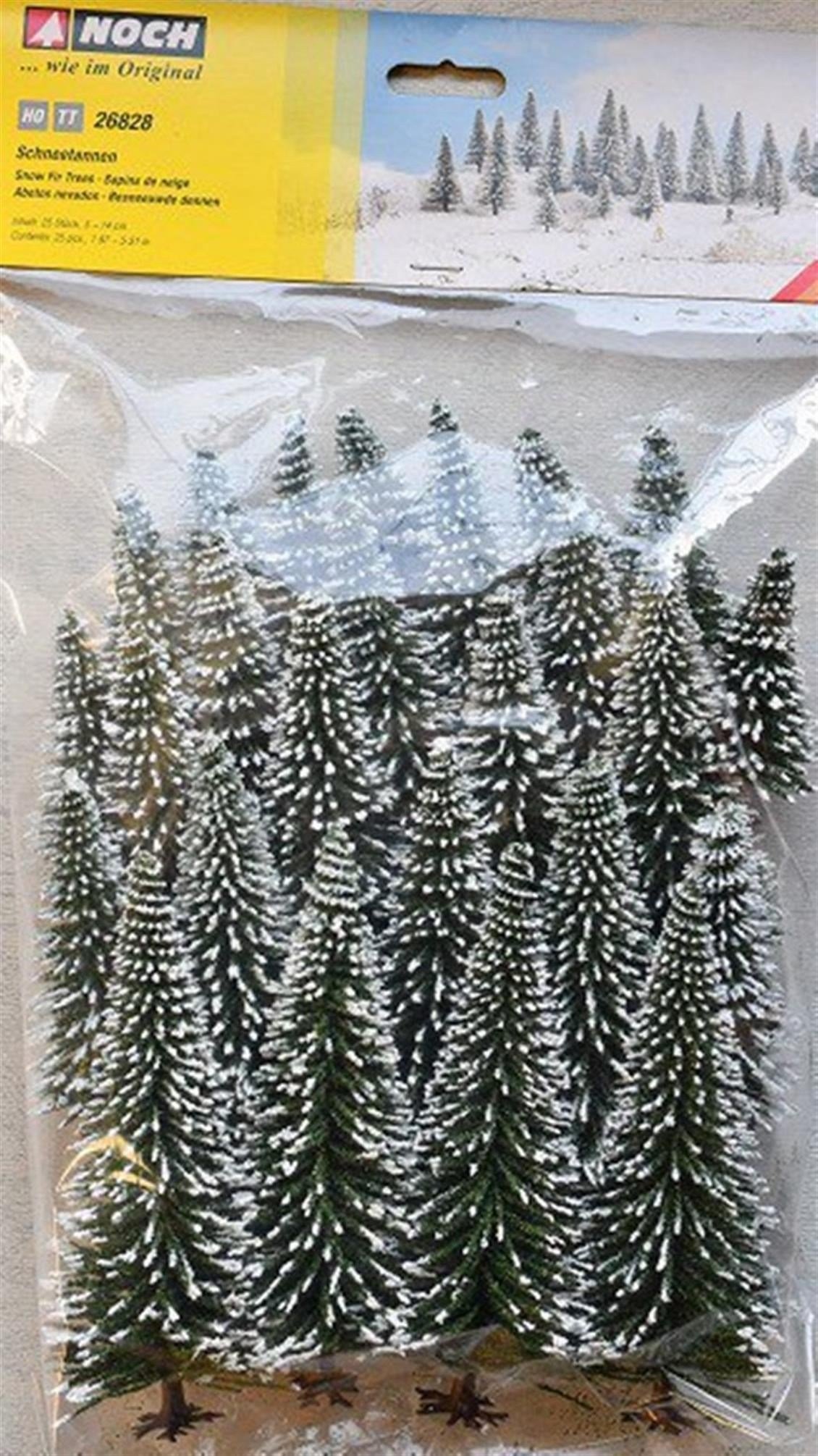 Noch 26828 Karlı Köknar Ağaçları, 25 Adet, 5-14 cm. Diorama Malzemesi
