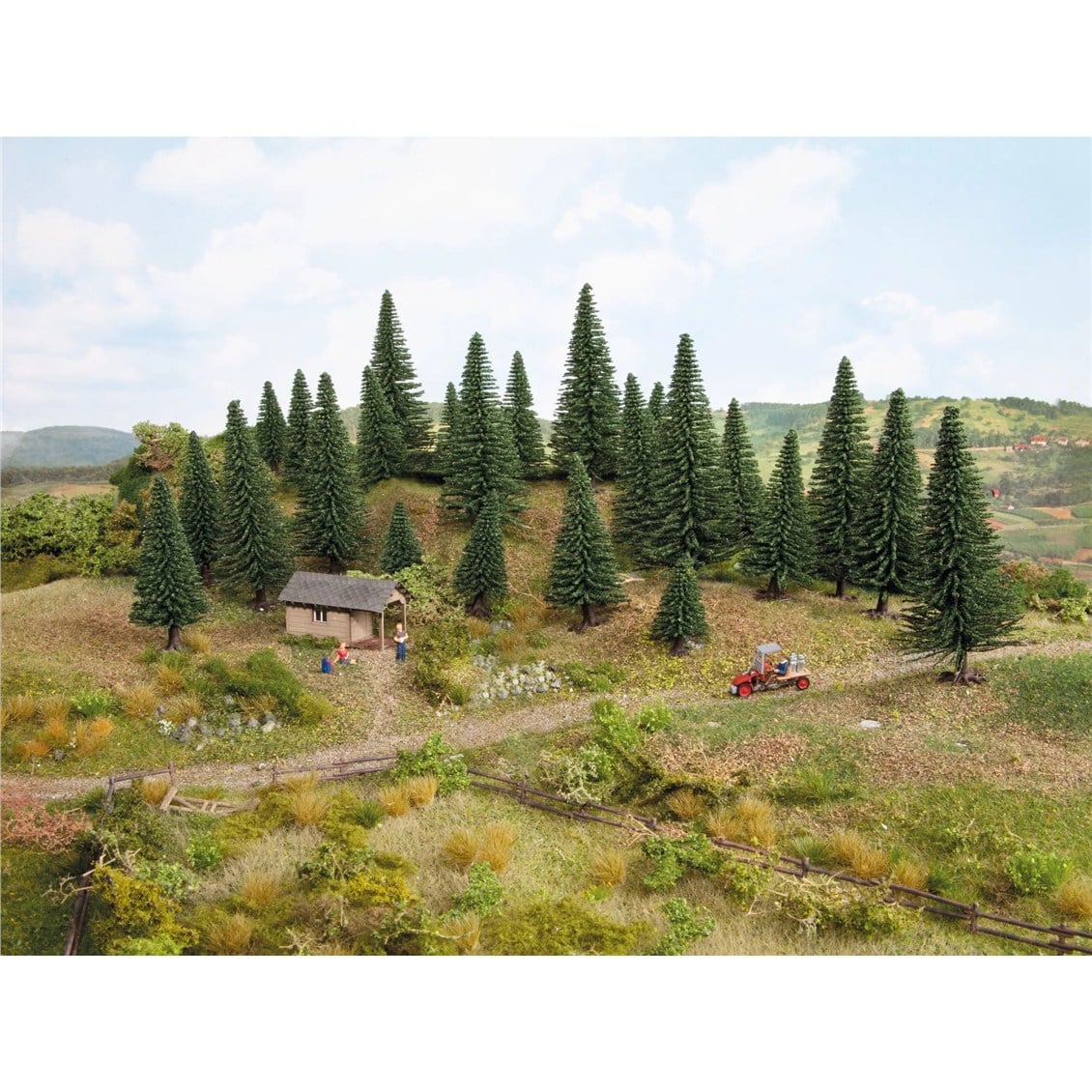 Noch 26920 Çam Ağaçları, 10 Adet, 5-14 cm. Diorama Malzemesi