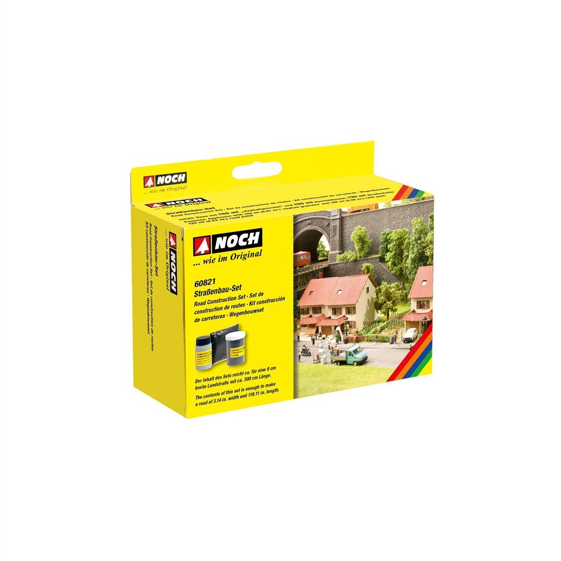 Noch 60821 Yol Yapımı Seti, 250 Gram Balast, 125 ml. Gri Boya, Diorama Malzemesi