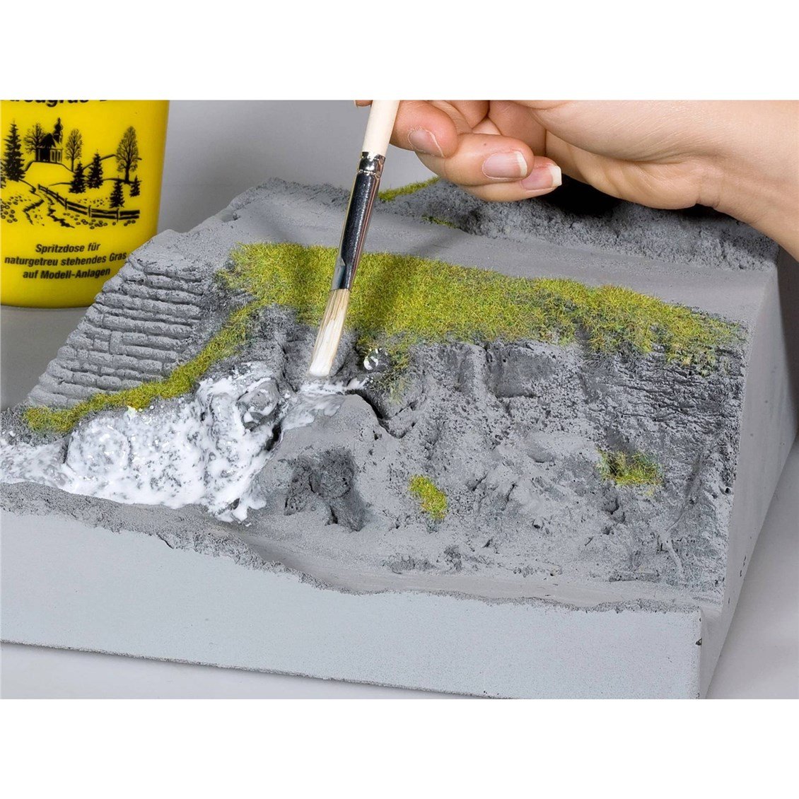 Noch 7069 Bitki Dokusu Başlangıc Seti, (Uygulama Kabı, Statik Çim ve Yapıştırıcı) Diorama Malzemesi