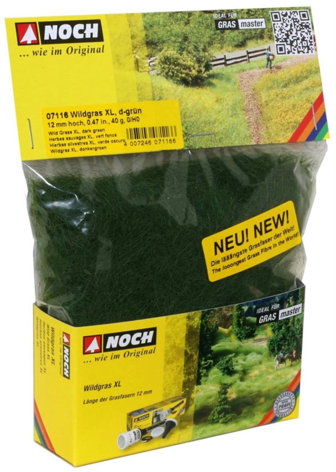 Noch 7116 Statik Çayır Dokusu, Koyu Yeşil, 12 mm, 40 Gram Diorama Malzemesi