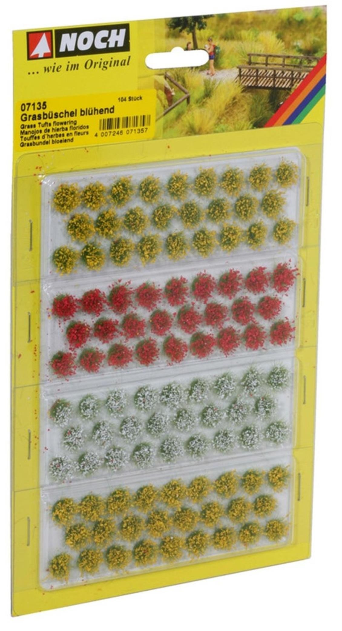 Noch 7135 Çim Kümeleri, Renkli Çiçekli, 6 mm. 104 Adet Diorama Malzemesi