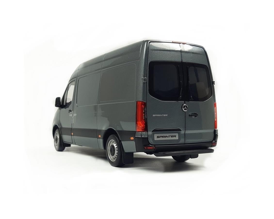Norev B66004163 1/18 Ölçek, Mercedes Benz Sprinter 2018, Selenite Grey Metallic, Sergilemeye Hazır Metal Araba Modeli
